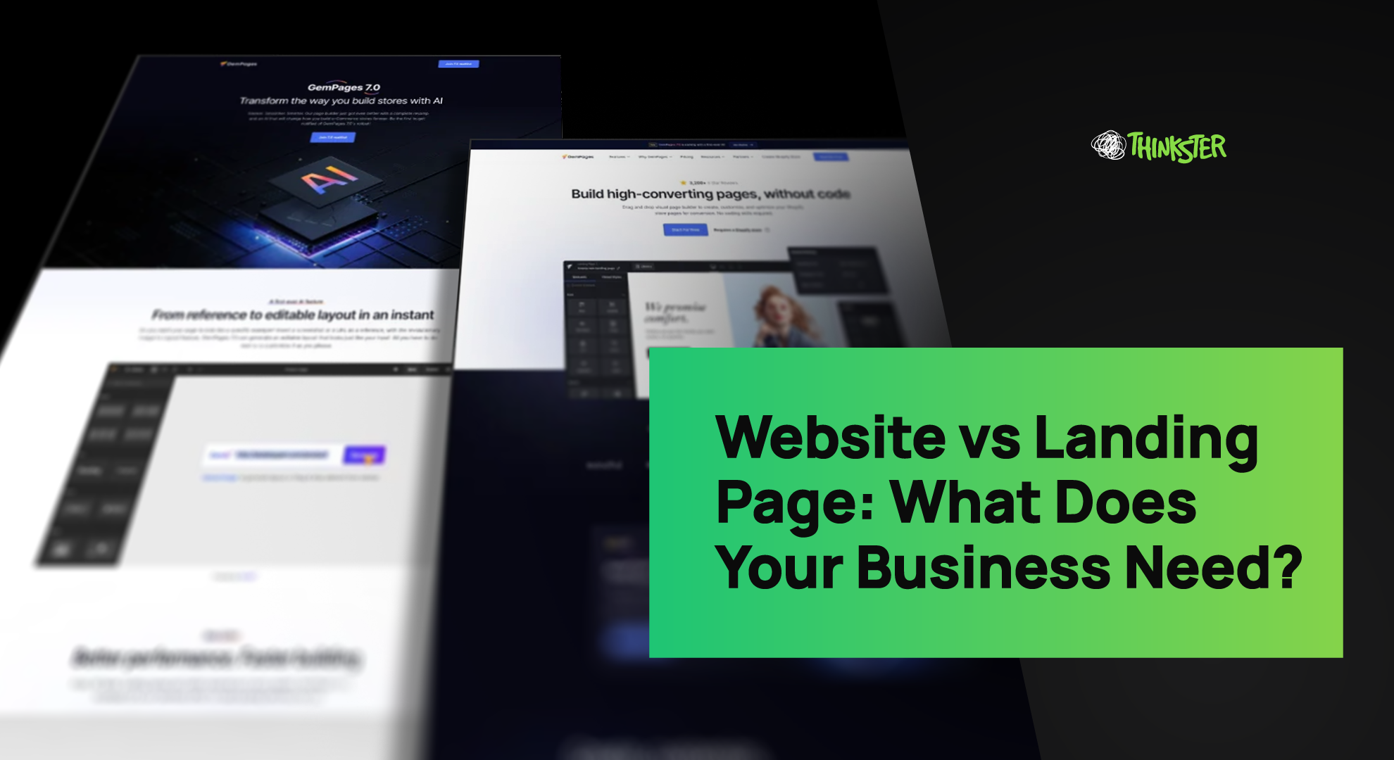 Website vs landing page comparison for businesses