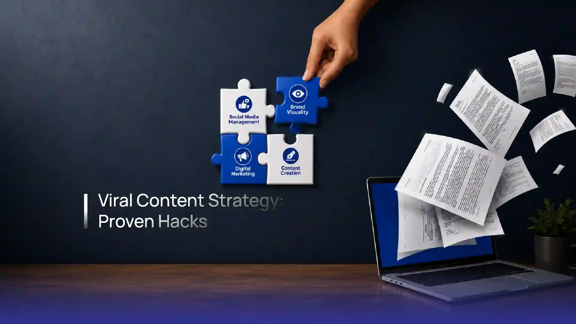 Digital marketer creating a viral content strategy for social media growth and audience engagement