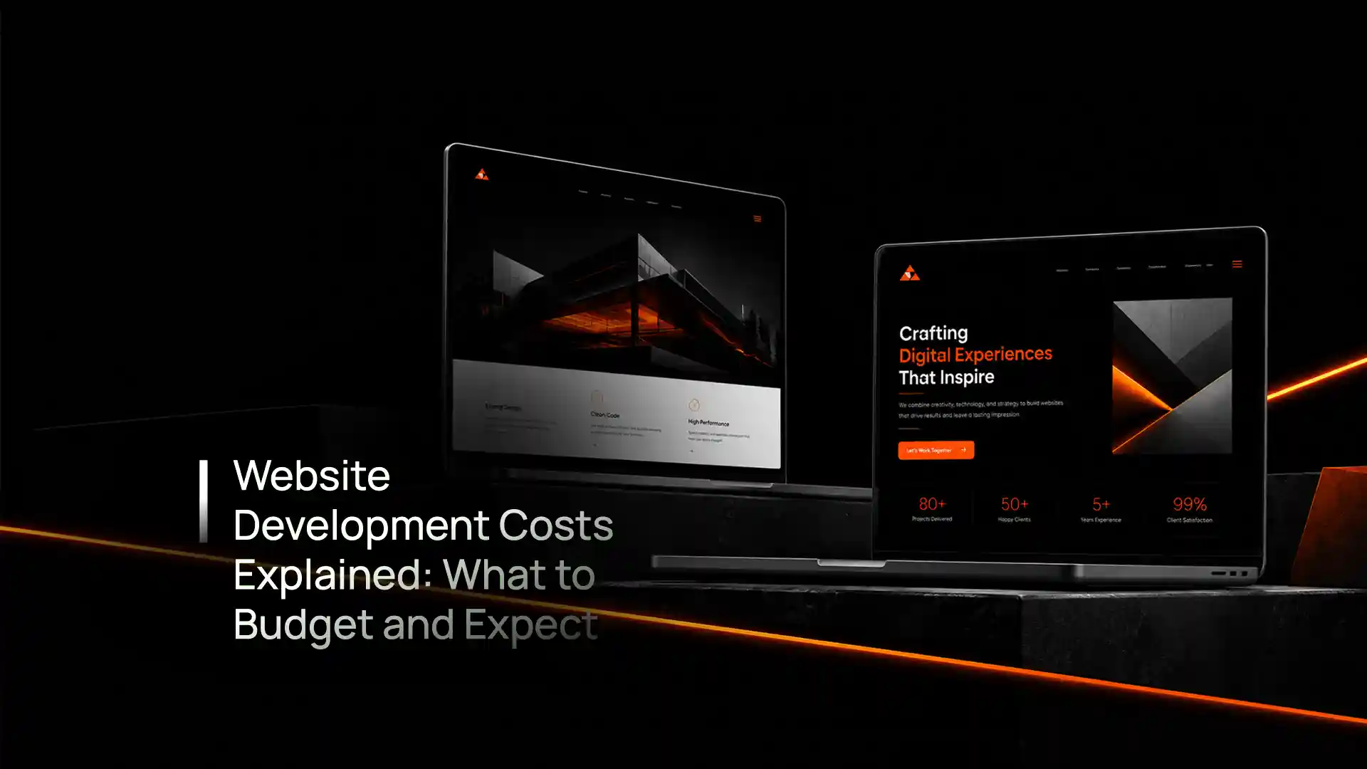 Website development cost guide showing 7 pricing factors, budgeting tips, and website development expenses.